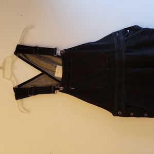 Black denim overalls